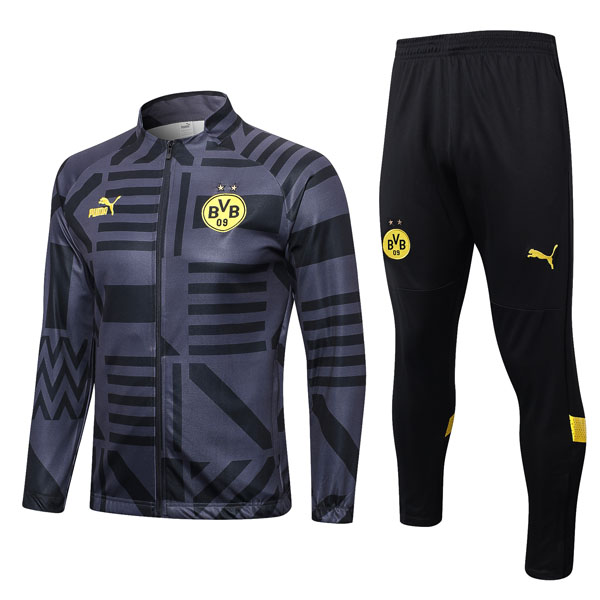 Trainingsanzug Borussia Dortmund 2022-2023 Grau Schwarz